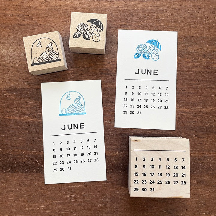 Stamp Marché Seasonal Illustration Stamp - June - Marle Teru Teru Bozu