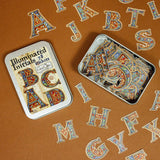 CoraCreaCrafts Illuminated Initials Sticker Tin Box