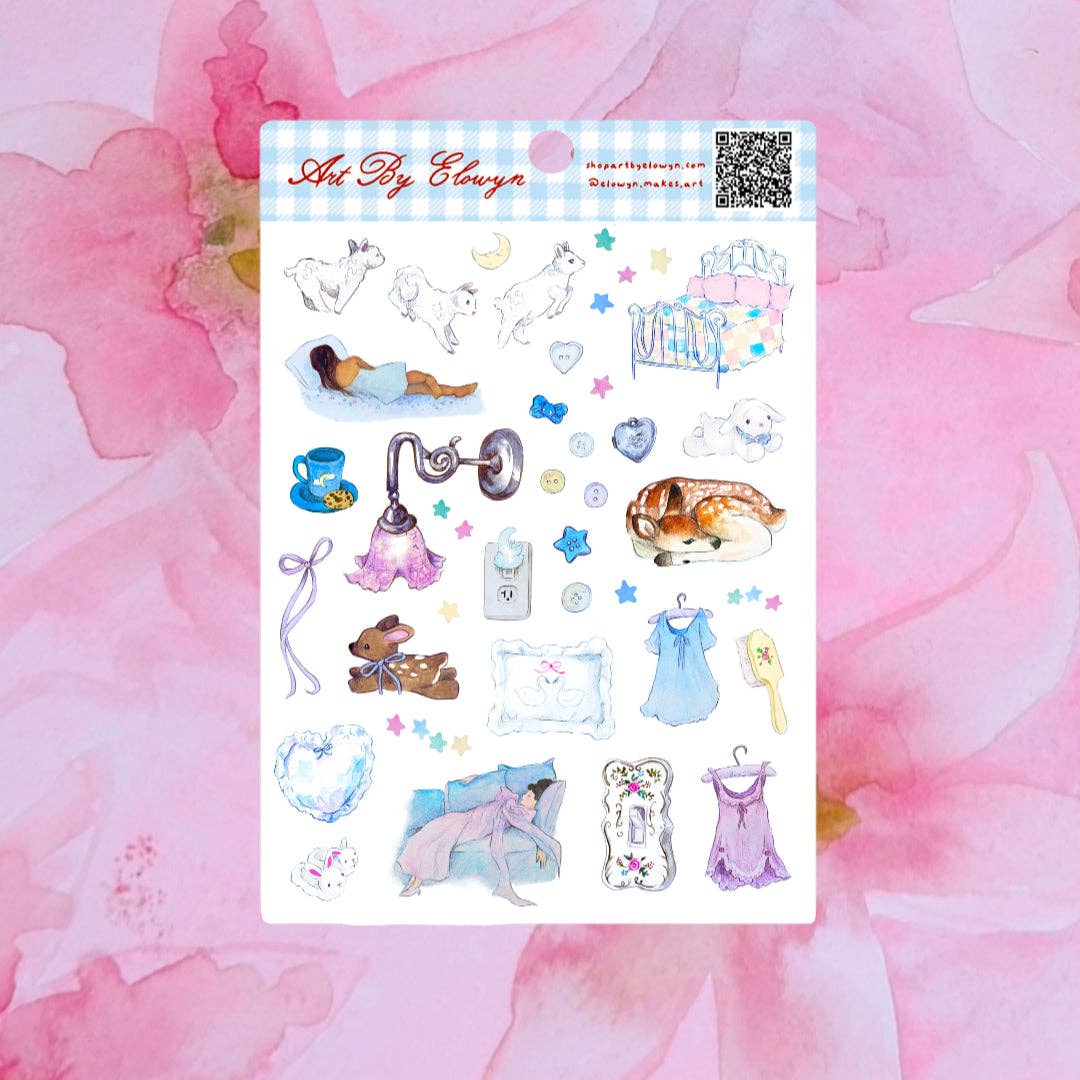 Art By Elowyn Feeling Sleepy Sticker Sheet