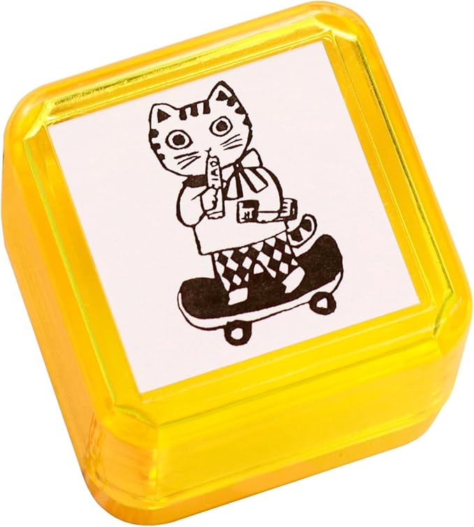 Sanby x Yumi Kitagishi Pre-Inked Stamp - Cat Going Out