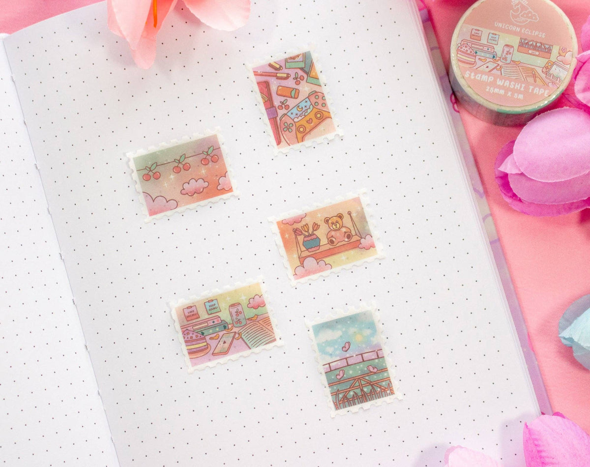 Unicorn Eclipse Study Break Stamp Washi Tape
