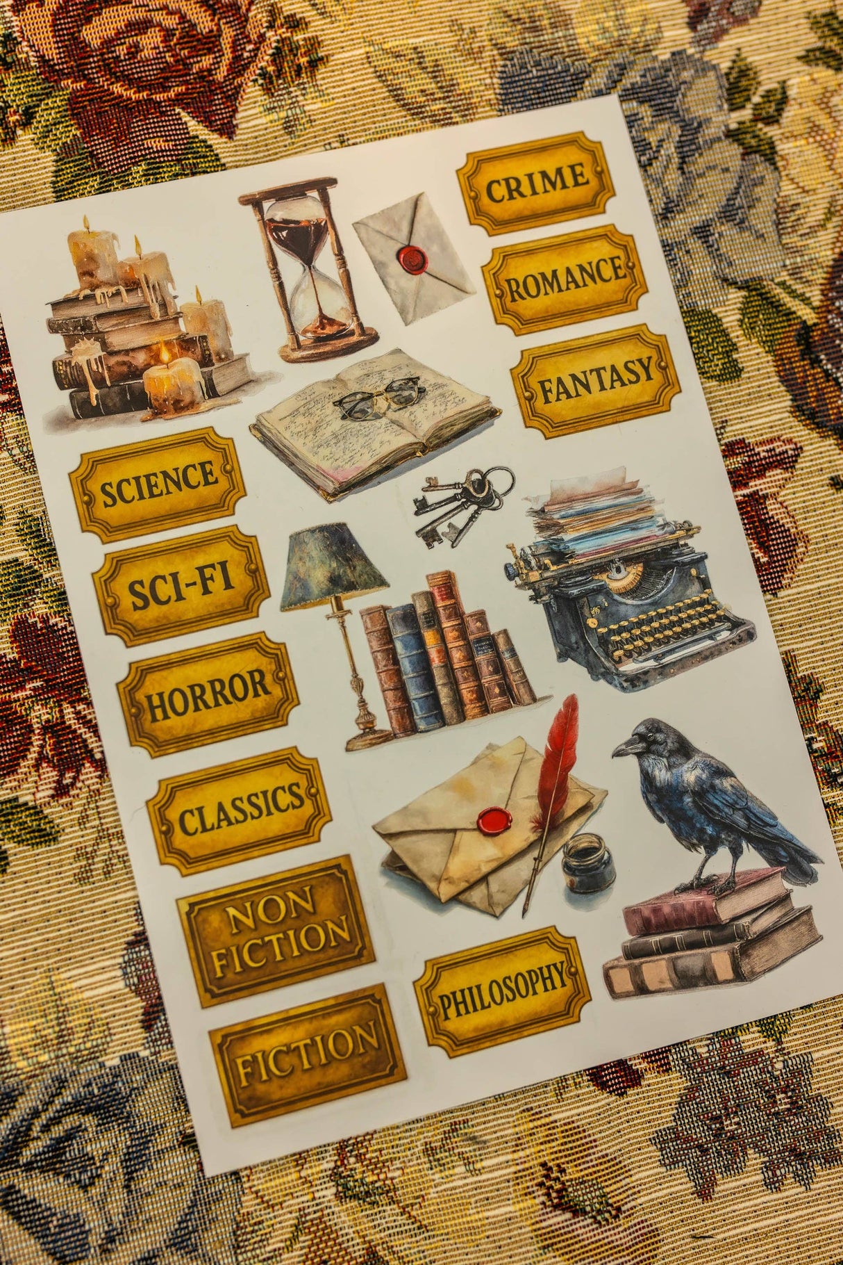 CoraCreaCrafts Library Sticker Sheet