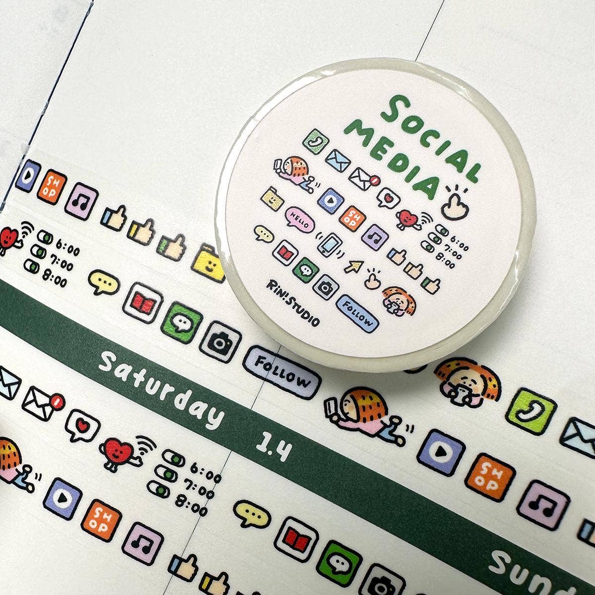 RiN! Studio Social Media Mini Washi Tape