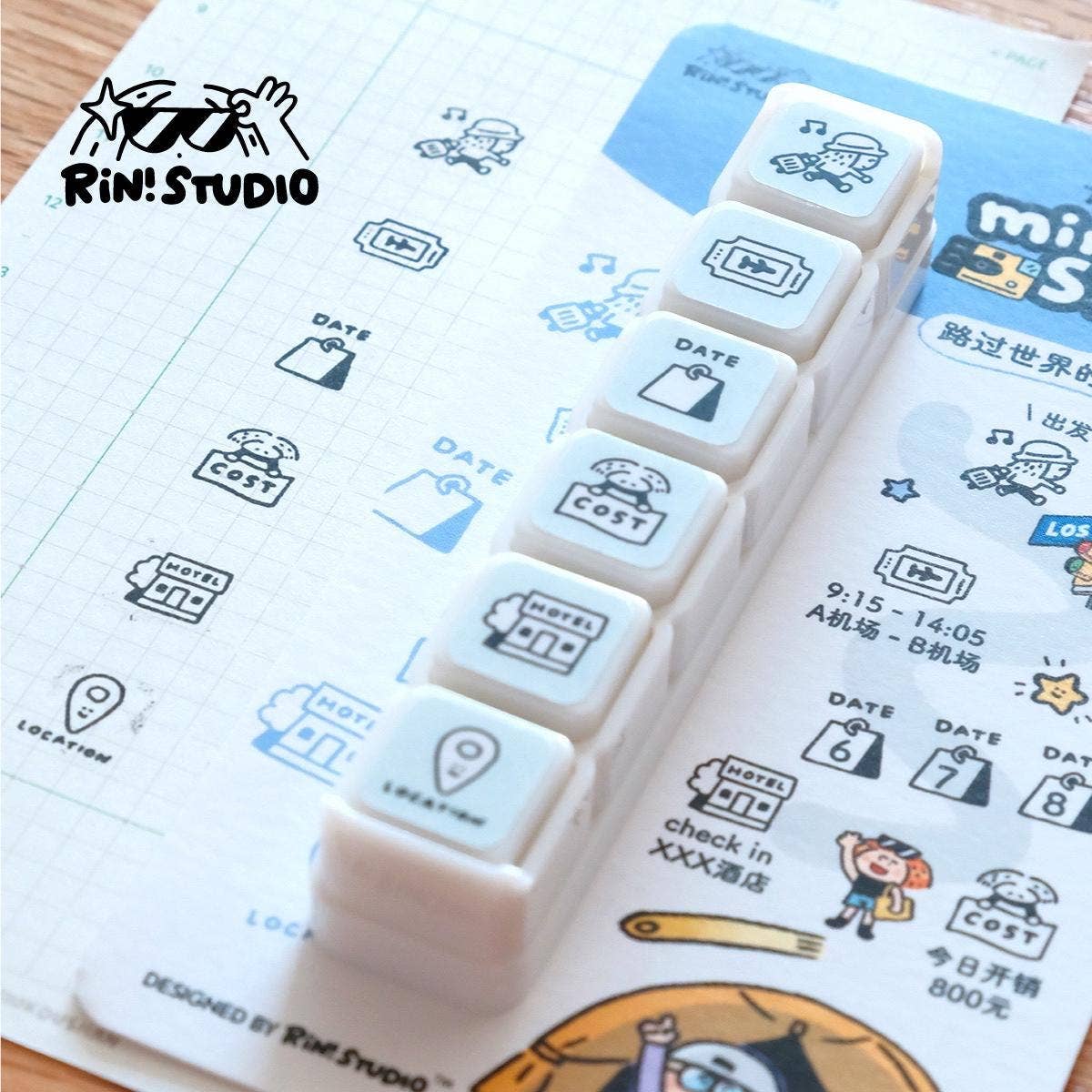 RiN! Studio Mini 6-in-1 Stamp - Travel
