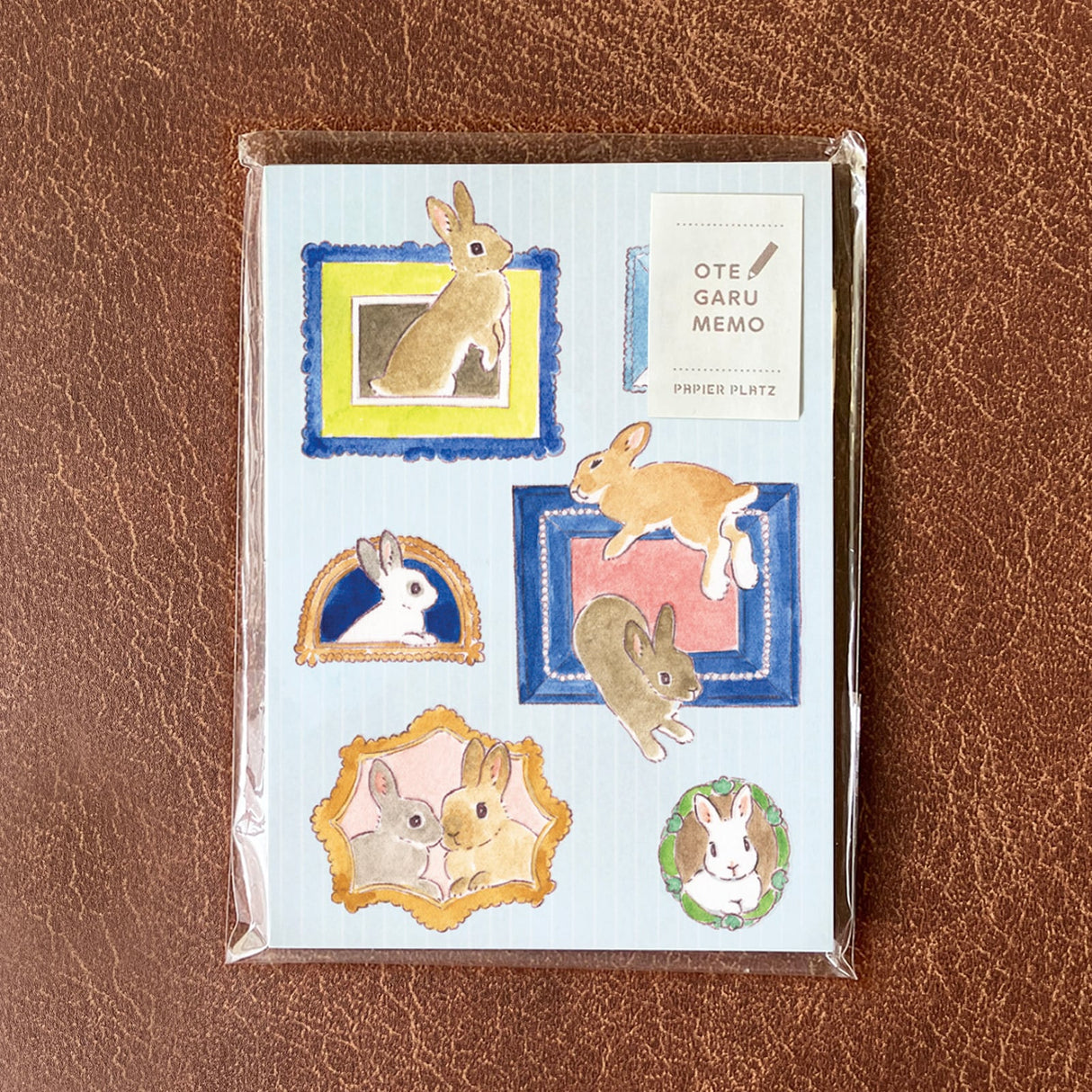 Papier Platz Schinako Moriyama Otegaru Memo Pad - Rabbits and Mysterious Frames