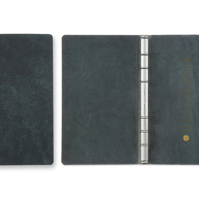 Plotter Pueblo 6-Ring Leather Binder - Bible Size - Navy