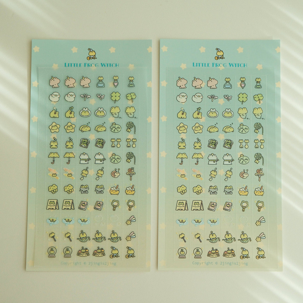 2jingis2jing Little Frog Witch Sticker Sheet (Little Square)