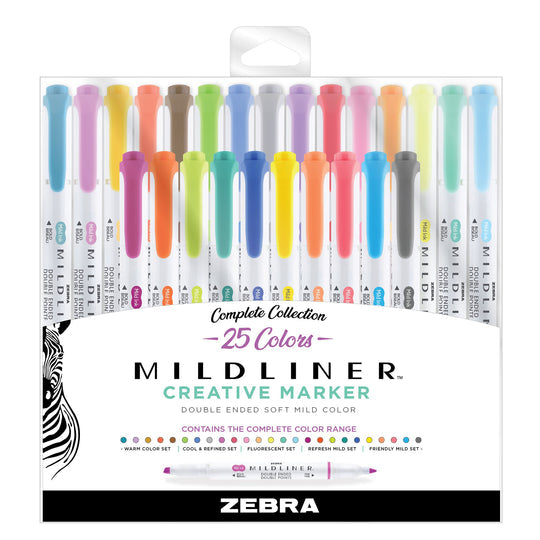 Zebra MILDLINER Double Ended Highlighter (Set of 25)