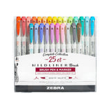 Zebra MILDLINER Dual-Tip Brush Pen - Assorted 25 Pack
