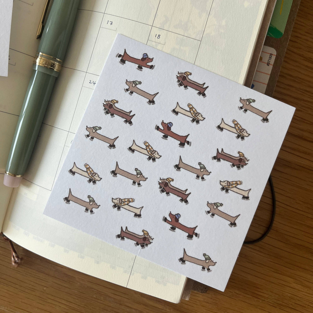dana ate oatmeal! Ice Skating Dogs Washi Sticker Sheet