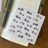 dana ate oatmeal! Ice Skating Dogs Washi Sticker Sheet