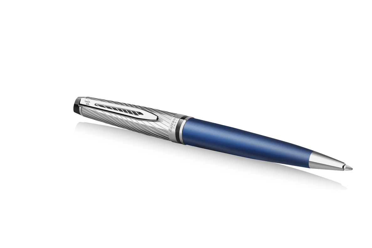 Waterman Expert Deluxe Ballpoint Pen - Metallic Blue Lacquer
