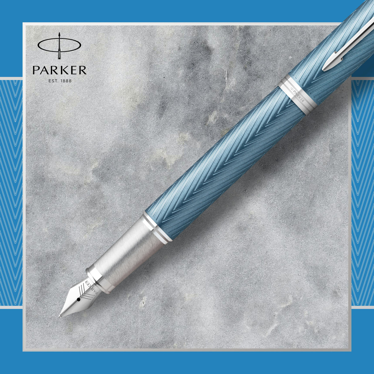 Parker IM Premium Fountain Pen - Grey Lacquer & Chrome Trim