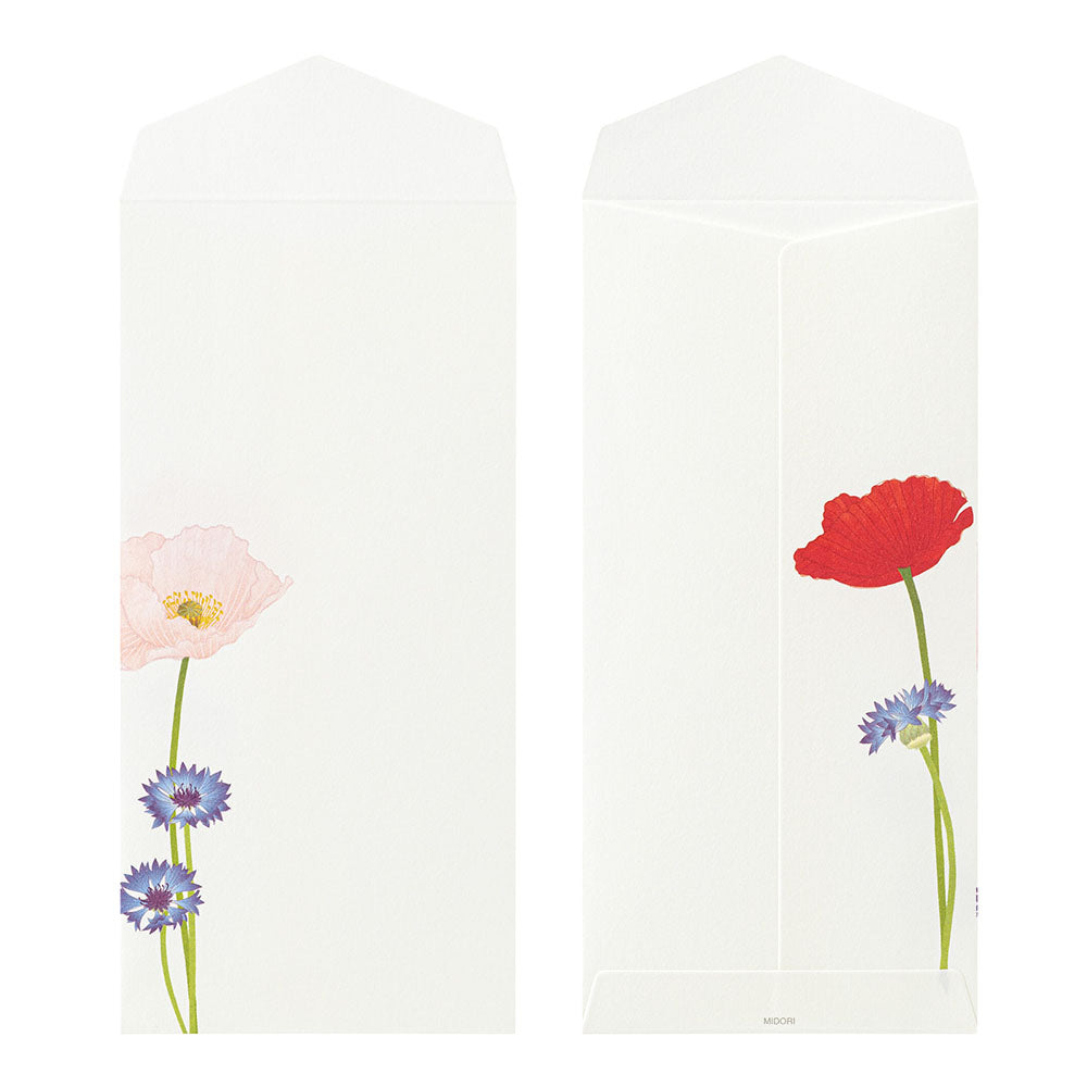 Midori Envelope - Four Designs Poppy