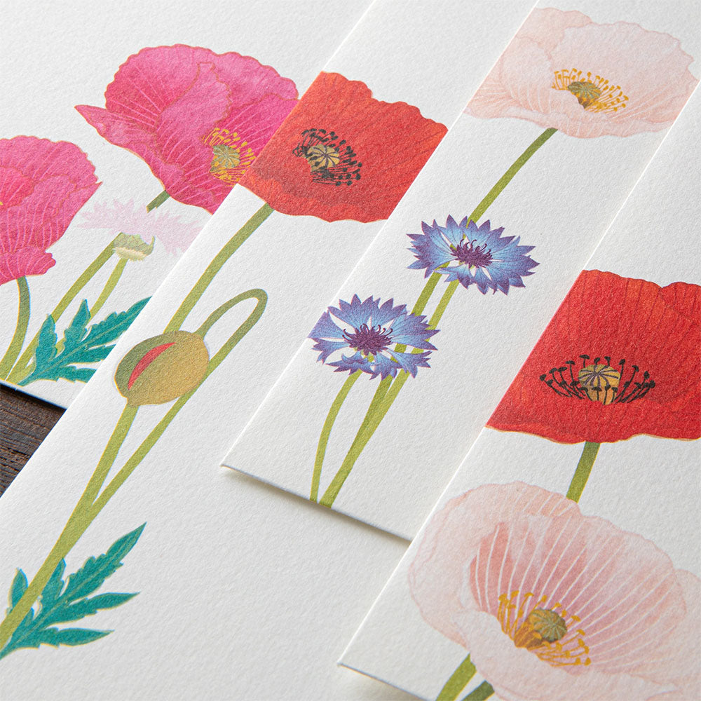 Midori Envelope - Four Designs Poppy
