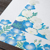 Midori Letter Pad - Silk Printing Nemophila