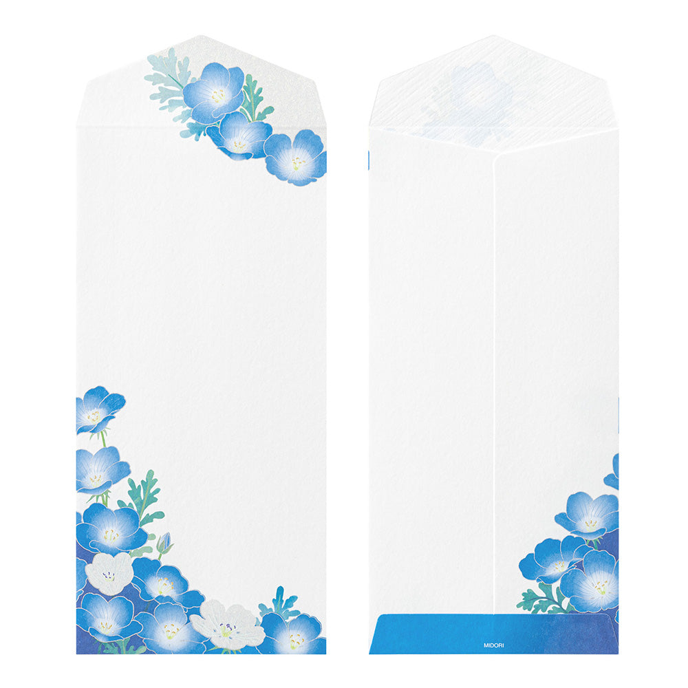 Midori Envelope - Silk-Printing Nemophila