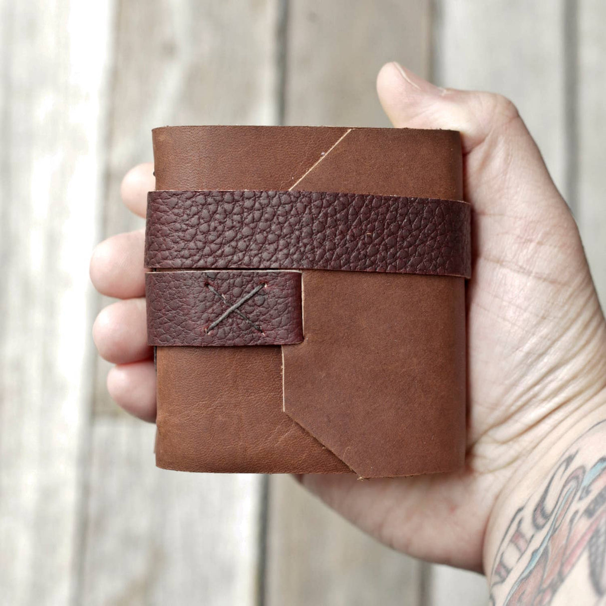 Chunky Leather Travel Journal: Bright White