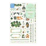 Midori Yuru Log Sticker 2 Sheets - Forest Animal