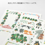 Midori Yuru Log Sticker 2 Sheets - Forest Animal