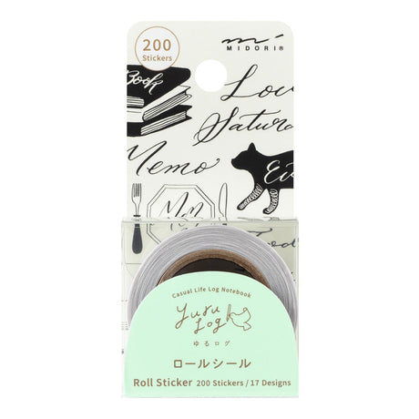Midori Yuru Log Roll Sticker - Calligraphy