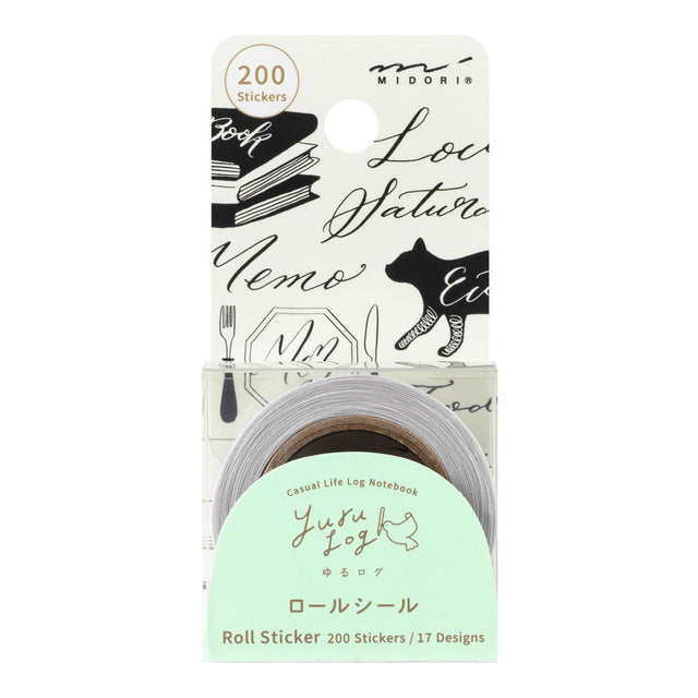 Midori Yuru Log Roll Sticker - Calligraphy