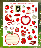 Art By Elowyn You’re the Apple of My Eye 🍎 Apple Sticker Sheet - 5" x 7" Sticker Sheet