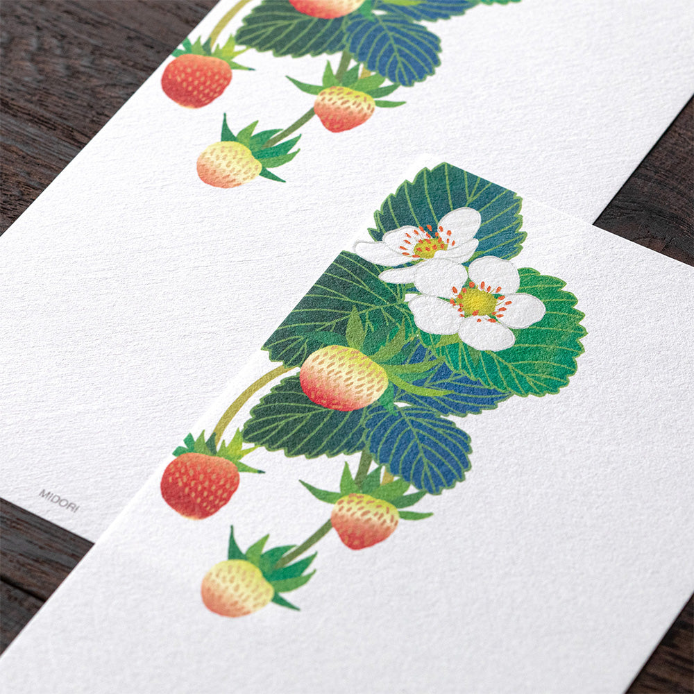 Midori Message Letter Pad - Foil-Stamping Strawberry