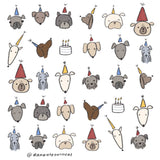 dana ate oatmeal! Party Dogs Sticker Sheet