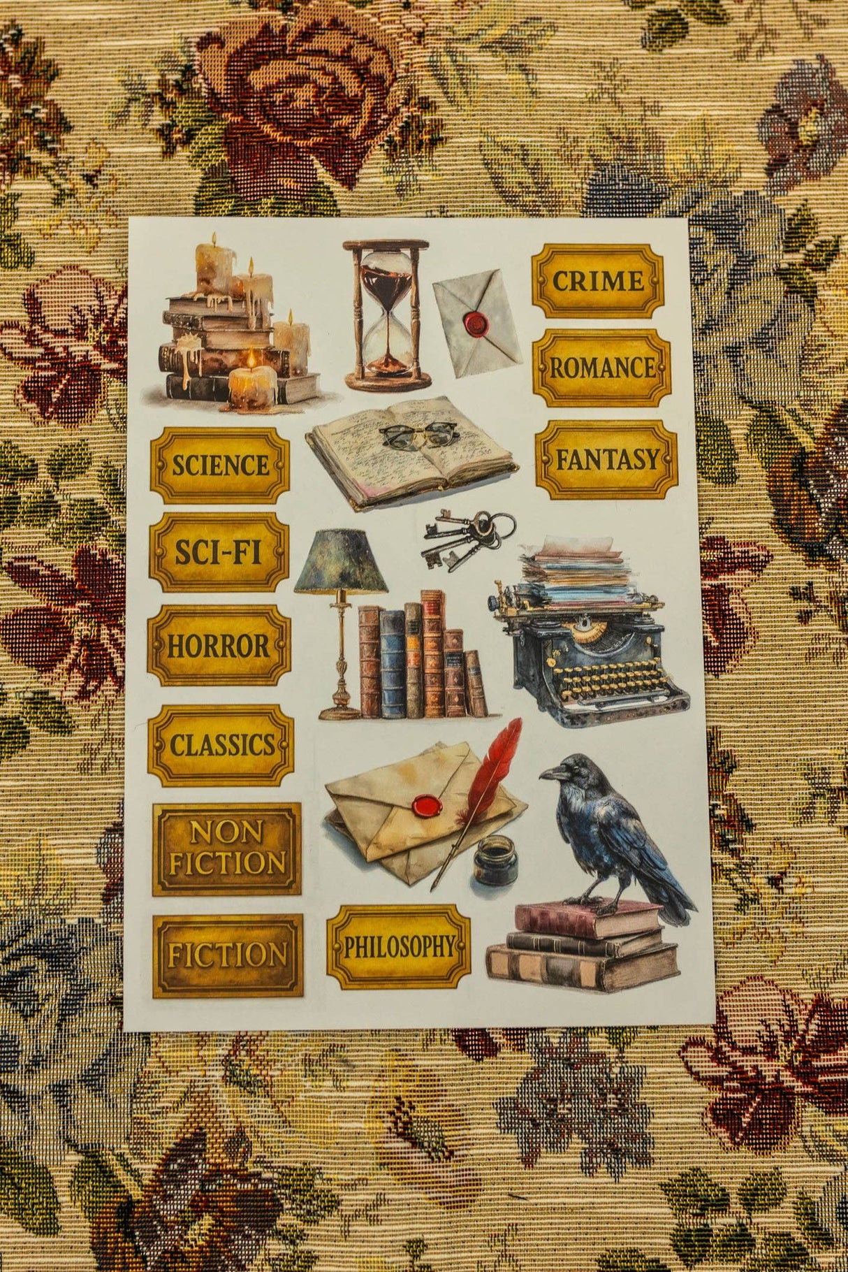 CoraCreaCrafts Library Sticker Sheet