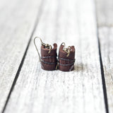 Leather Journal Earrings / Mini Book Jewelry: Bright White