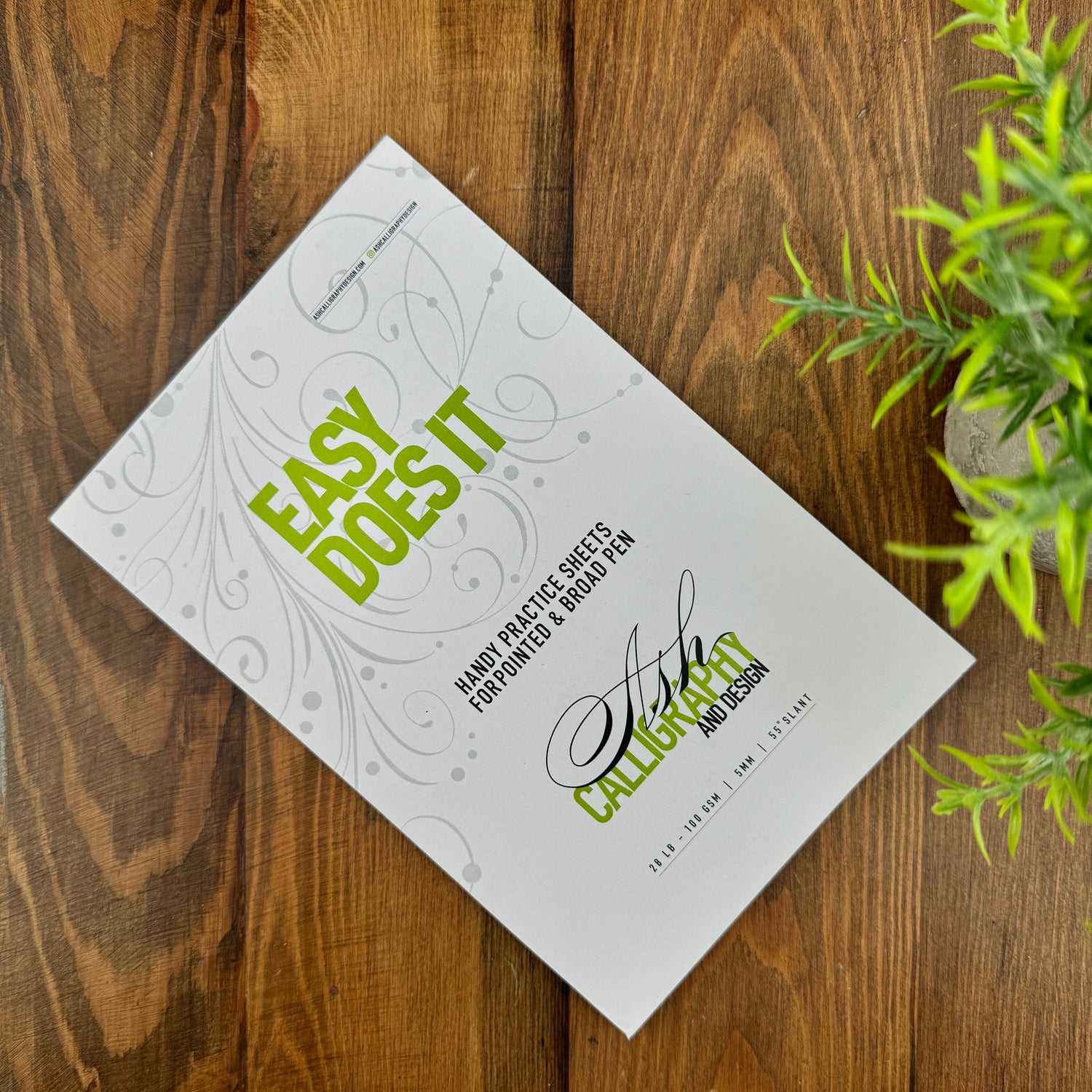 Ash Calligraphy Easy Does It Practice Pad - A5 Notepad