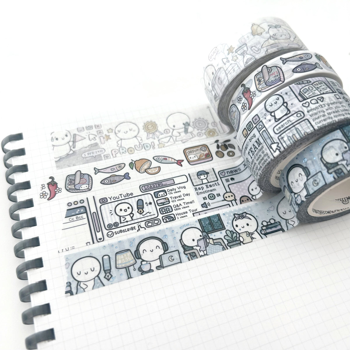 TheCoffeeMonsterzCo Sardine Supper Washi Tape - 12mm