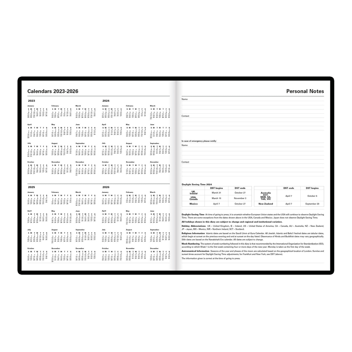 Letts Sterling Week to View Planner - 10 1/4"  x 8 1/4"