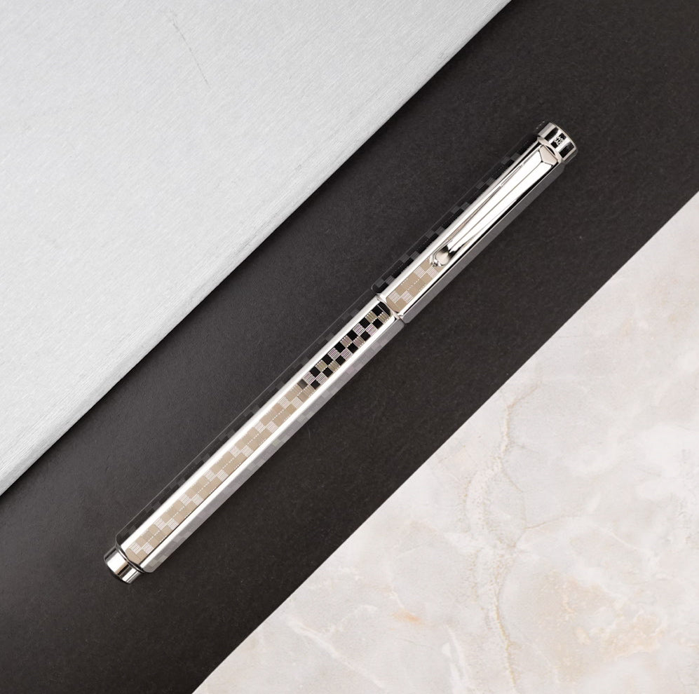 Caran D'Ache Damier Ecridor Rollerball Pen - Grey Silver