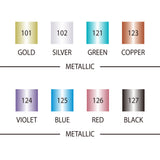 Kuretake Zig Fudebiyori Brush Lettering Markers - Metallic (Set of 8)