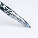 Conklin Endura Deco Crest Rollerball Pen - Forest Green/Chrome tip detail