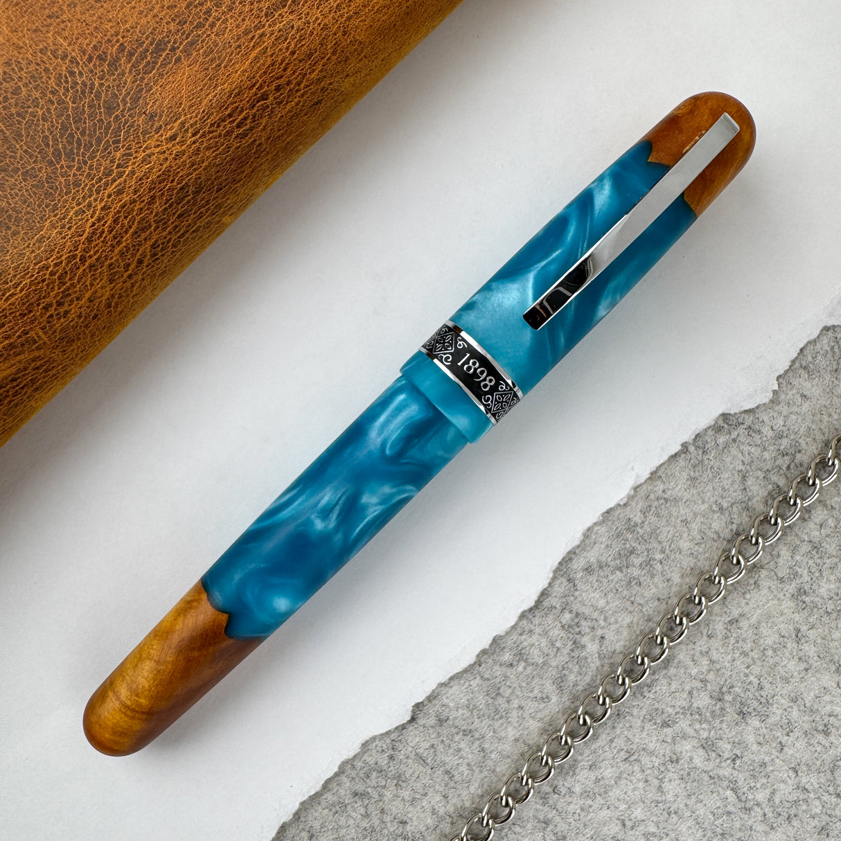 Conklin 1898 Spectra Fusion Fountain Pen - Blue Chrome w/14k Nib (Limited Edition)