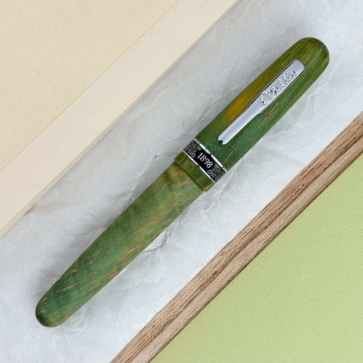 Conklin 1898 Stabilized Wood Rollerball Pen - Matte Green (Limited Edition)