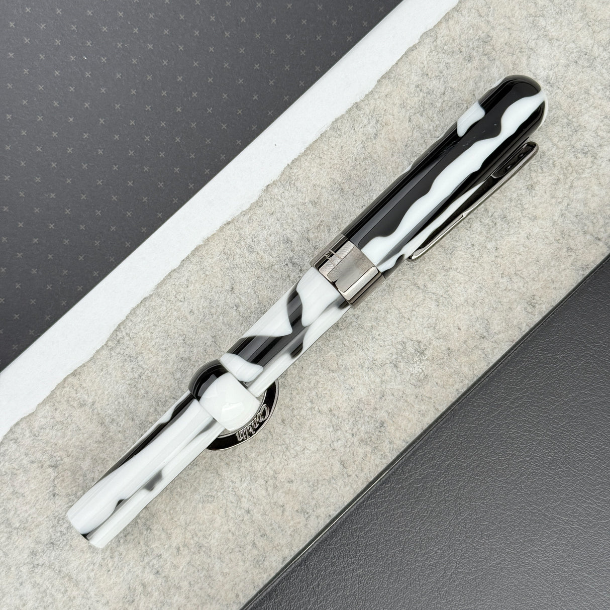 Conklin Mark Twain Crescent Collection Fountain Pen - Black/White