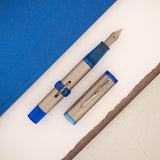 Conklin Mark Twain Crescent Filler 120th Anniversary Titanium Fountain Pen - Blue