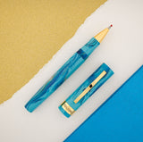 Conklin Toledo Rollerball Pen - Tidal Pool w/ Yellow Gold Trim (Limited Edition)