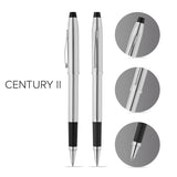 Century II Lustrous Chrome Rollerball Pen - info graphic