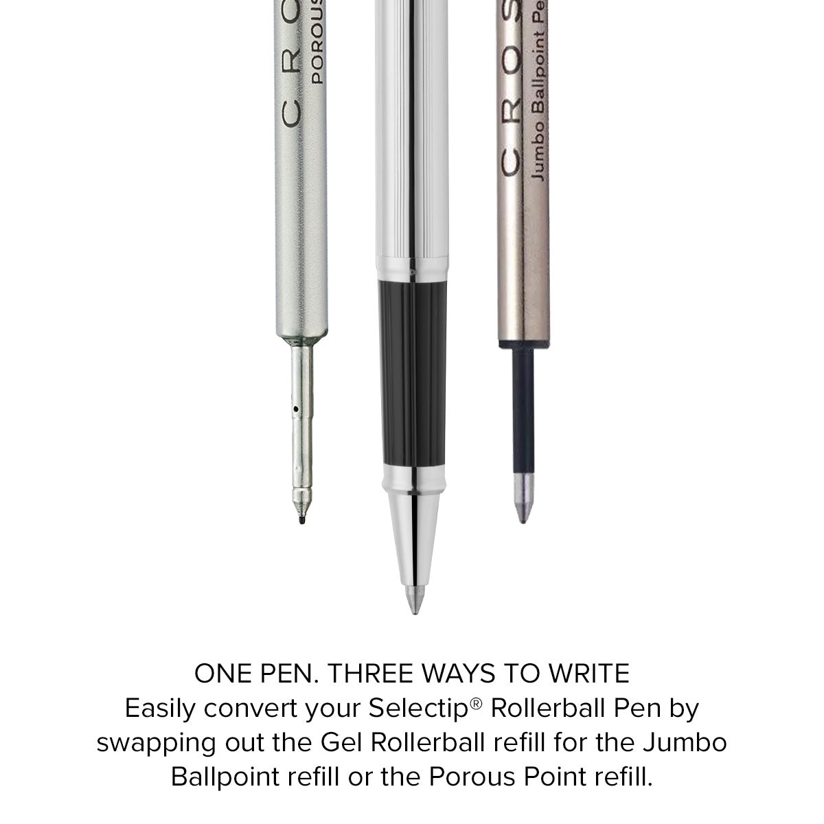 Century II Lustrous Chrome Rollerball Pen - refill detail