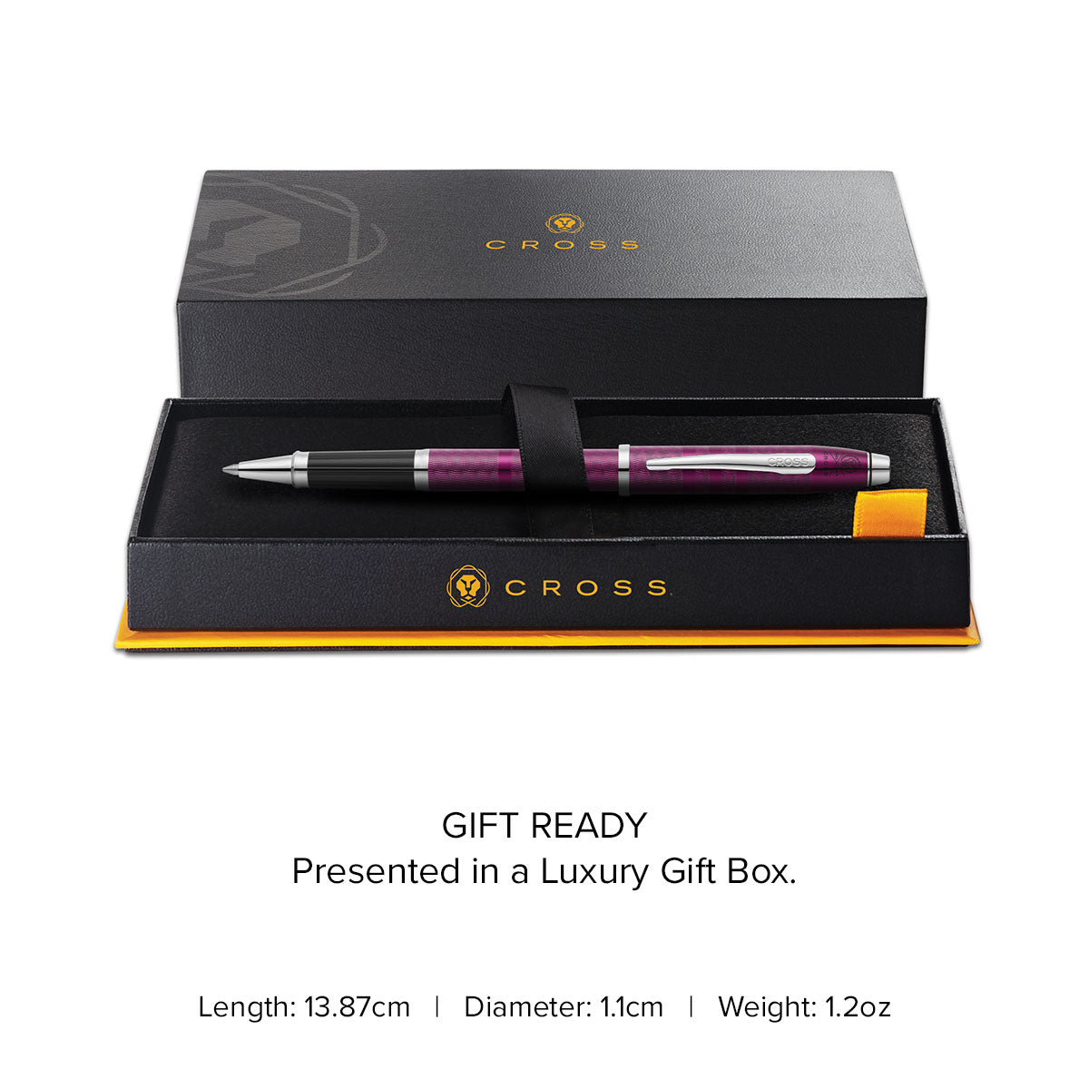 Century II Midnight Plum Rollerball Pen - gift box and specs