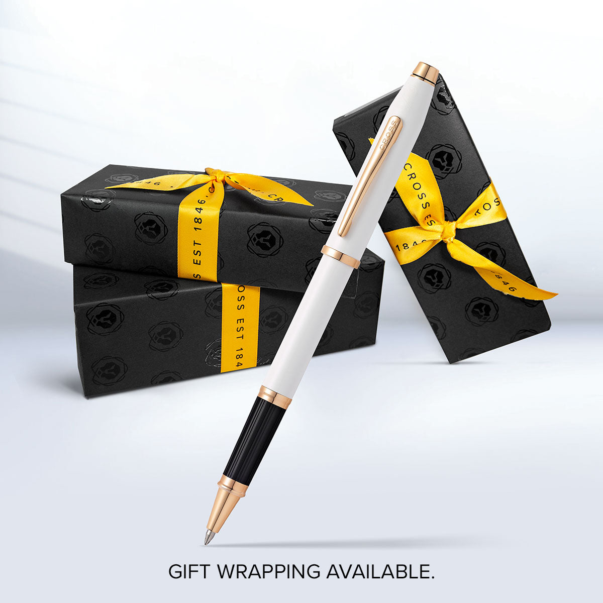 Century II Pearlescent White Rollerball Pen - gift wrapping