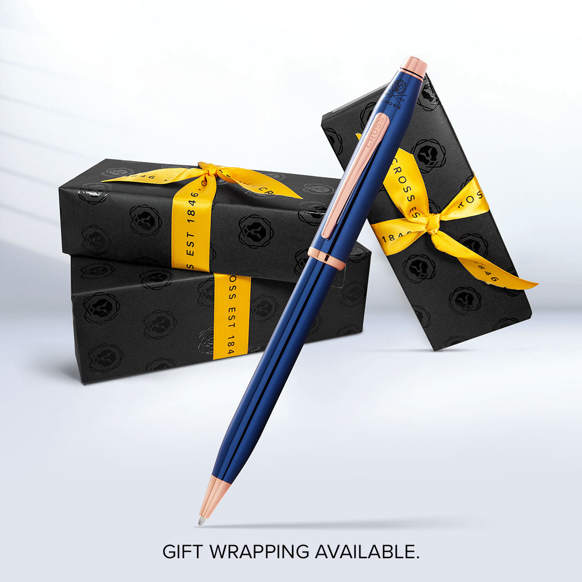 Century II Translucent Cobalt Blue Ballpoint Pen - gift wrapping