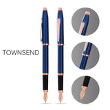 Century II Translucent Cobalt Blue Fountain Pen - info graphic