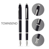 Century II Black Lacquer Fountain Pen - info graphic