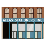 Atlas Stationers Sticker - Crispy Storefront
